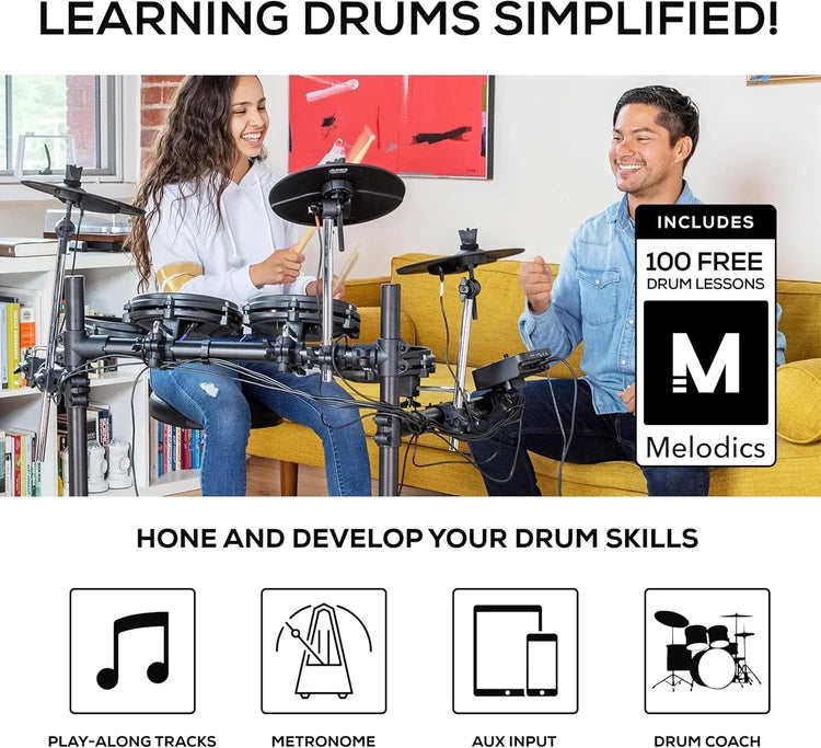 Alesis Turbo Mesh Kit - Electric Drum Set with Over 100 Sounds Mesh Drum Pad