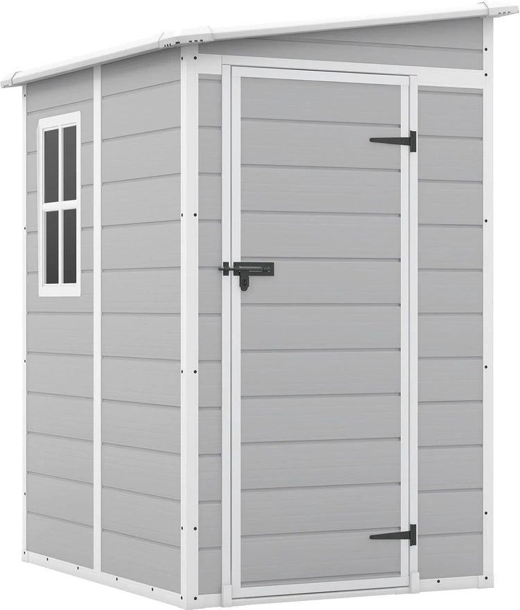 Patiowell 6x4 FT Plastic Outdoor Storage Shed with Floor, Resin Outdoor Storage Shed