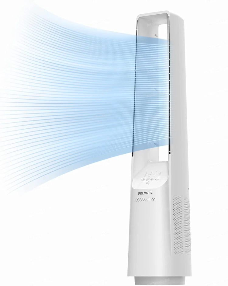 PELONIS 40" Smart Bladeless Fan for Bedrrom - Tower Fan, Alexa/Google/WiFi, DC Motor, 6 Speeds, 4 Modes, Remote, 7H Timer, 90掳 Oscillation, Safe for Home and Office