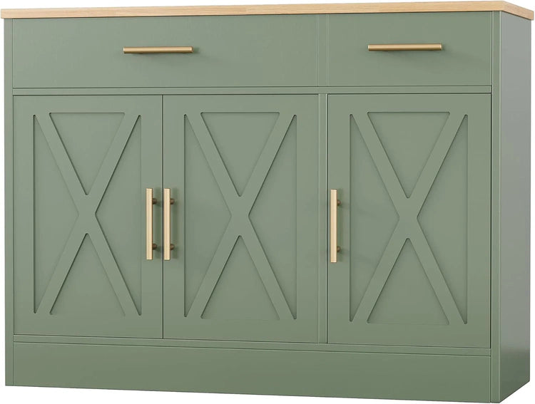 Shintenchi Modern Farmhouse Sideboard Buffet Cabinet with Storage with 3 Doors