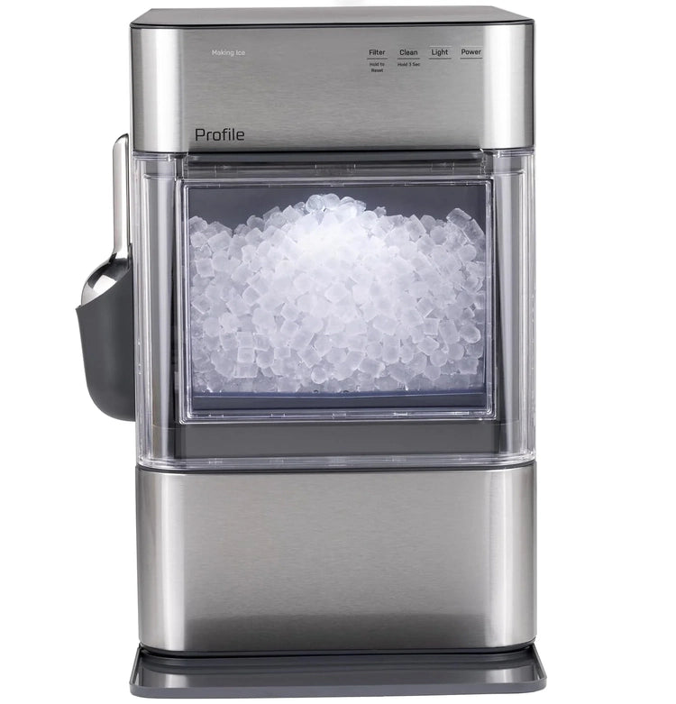 GE Profile Opal 2.0 Ultra Nugget Ice Maker with Scale Inhibiting Filter, Scoop Included, 38 lbs in 24 Hours, Pellet Ice Machine with WiFi & Smart Connected, Stainless Steel