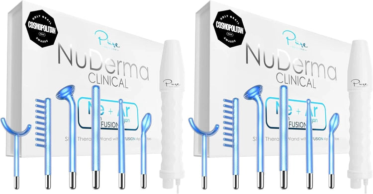 Pure Daily Care NuDerma Clinical Portable Skin Therapy Wand, Machine with 6 Fusion Neon