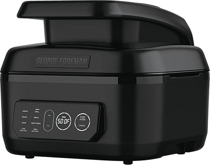 George Foreman Beyond Grill锟?7-in-1 Electric Indoor Grill with Air Fry Technology, MCAFD800D, Black, Large