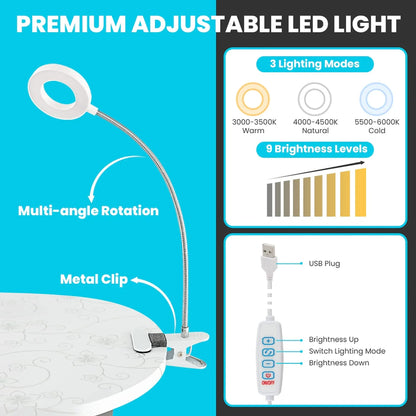 LDAILY Portable Nail Table with Electric Dust Collector