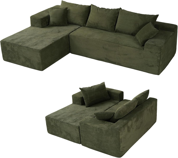 Cloud Sectional Couch with L-Shape Chaise,Modern Modular Sofa with Deep Seat, Upholstered Couches for Living Room Bedroom,No Assembly Required, Beige (Left Facing Chaise)