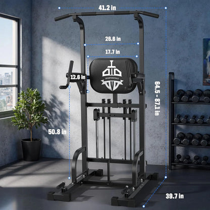 Sportsroyals Power Tower Pulp Up Bar Station, 450 lbs stable suspended immersion tilt station