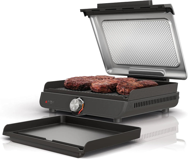 Ninja Griddle and Indoor Grill, 14锟? Electric Grill, For Steak, Burgers, Salmon, Veggies, and More, Pancake Griddle, Nonstick, Dishwasher Safe, 500F, Even Cooking, Silver, GR101