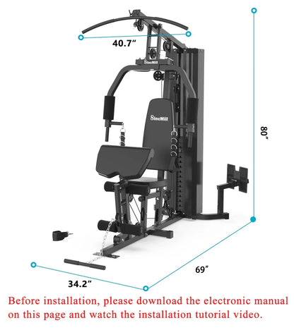 Home Gym SCM-1148L 148LB Multifunctional Full Body Home Gym Equipment for Home Workout