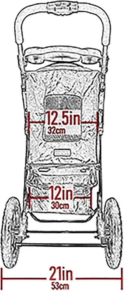 No-Zip NV Pet Stroller for Cats/Dogs Zipperless Entry Easy One-Hand Fold Gel-Filled Tires Plush Pad + Weather Cover Included 3 colors