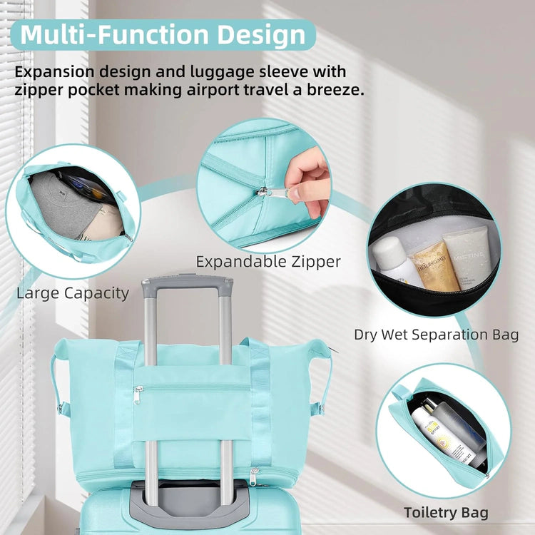 6-piece luggage set, expandable hardshell suitcase set with spinner wheels, lightweight rolling luggage set