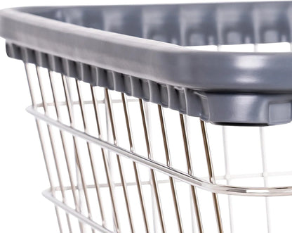 Heavy Duty Wire Laundry Cart with Double Rod Rack