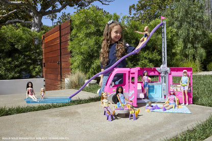 Barbie Dream Camper Van Playset with Pets, Pool & Slide – 60+ Accessories for Ages 3+