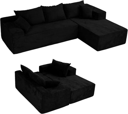 Cloud Sectional Couch with L-Shape Chaise,Modern Modular Sofa with Deep Seat, Upholstered Couches for Living Room Bedroom,No Assembly Required, Beige (Left Facing Chaise)