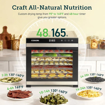COSORI Food Dehydrator Bigger Than 7 Trays With Large 6.5" Drying Space 600W Power