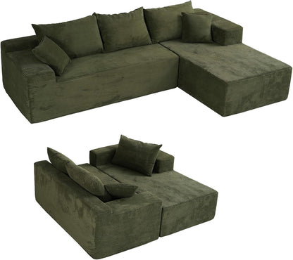 Cloud Sectional Couch with L-Shape Chaise,Modern Modular Sofa with Deep Seat, Upholstered Couches for Living Room Bedroom,No Assembly Required, Beige (Left Facing Chaise)