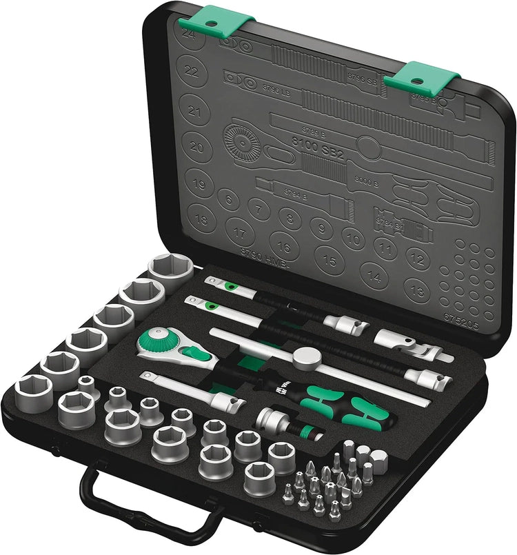 5003594001 8100 SB 2 Zyklop 3/8" Metric Ratchet Set ( Piece of 43)