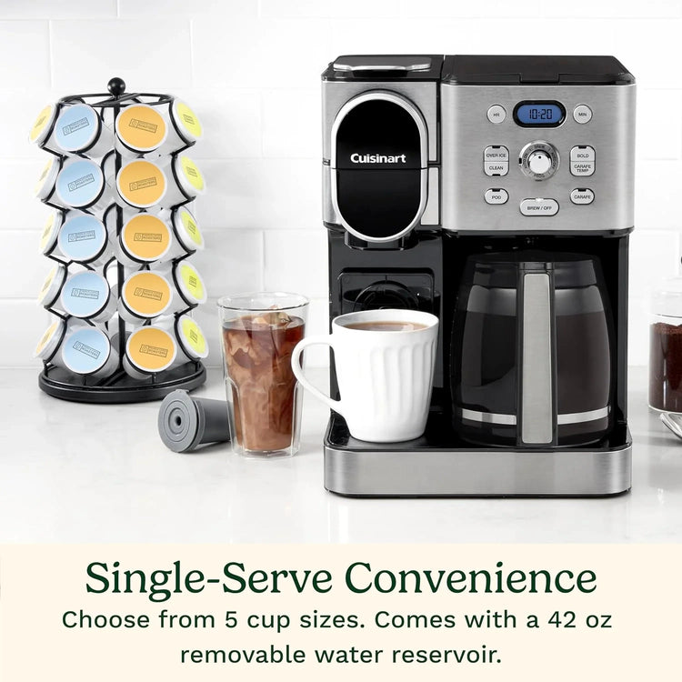 Cuisinart Coffee Maker, 12 Cup Glass Carafe, Automatic Hot &amp; Iced Coffee Maker, Single Server Brewer, Stainless Steel, SS 16