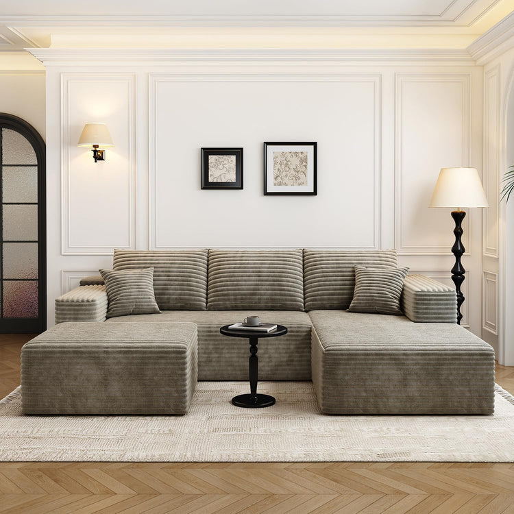 107.5" Cloud Modular Sectional Sofa Couch with L-Shape Chaise,Modern Minimalist Upholstered Couches for Living Room Bedroom,Deep Seat Corner Couch .No Assembly Required (Black,Left Facing Chaise)