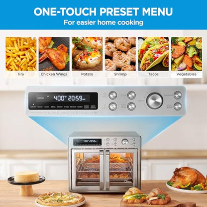 Midea Flexify French Door Toaster Oven Air Fryer Combo, 26.4 QT, Extra Large Air Fryer Countertop Oven 10 in 1 Combo, 25% Faster Cooking and 90% Less Oil, Stainless Steel : Home &amp; Kitchen