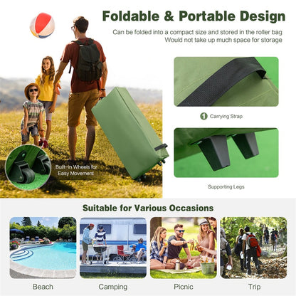 5-in-1 Tent Cot 2-Person Portable Outdoor Camping Tent Combo with Air Mattress Sleeping Bag & Sunshade