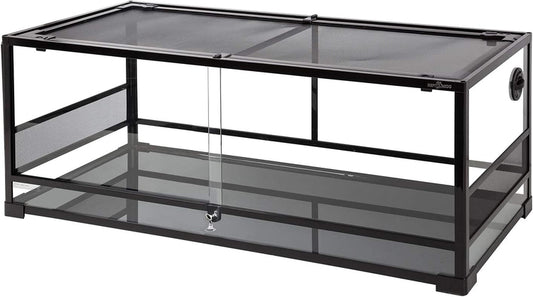 REPTI ZOO 67 Gallon Reptile Terrarium, Sliding Glass Doors, 48"x18"x18"