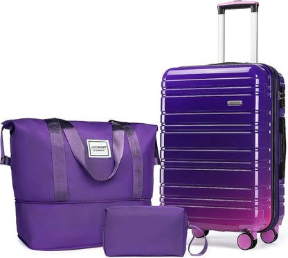 6-piece luggage set, expandable hardshell suitcase set with spinner wheels, lightweight rolling luggage set