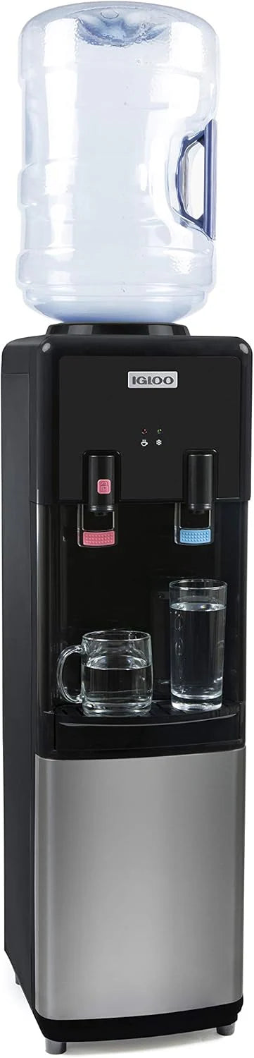 Igloo Bottom Loading Water Cooler Hot Cold Room Temperature Dispenser Holds 5 Gallon Jugs