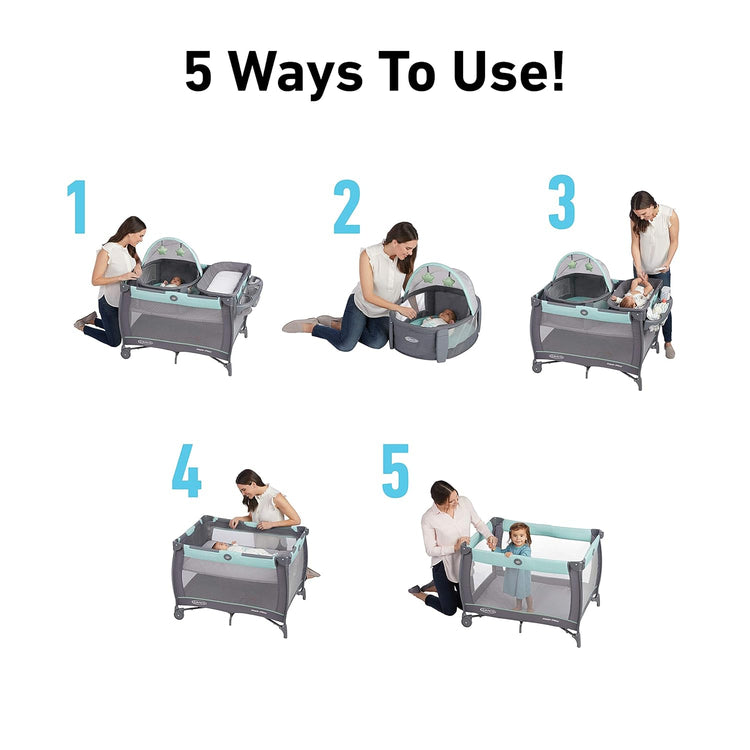Graco Pack 'n Play Close2Baby Bassinet Playard Features Portable Bassinet Diaper Changer and More Derby