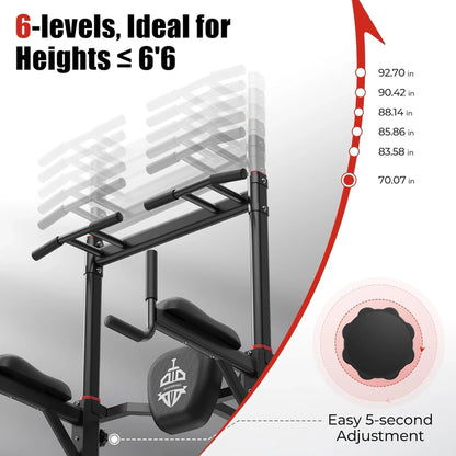 Sportsroyals Power Tower Pulp Up Bar Station, 450 lbs stable suspended immersion tilt station