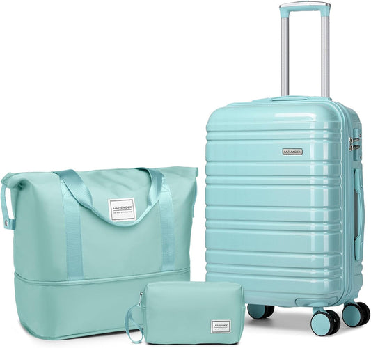 6-piece luggage set, expandable hardshell suitcase set with spinner wheels, lightweight rolling luggage set