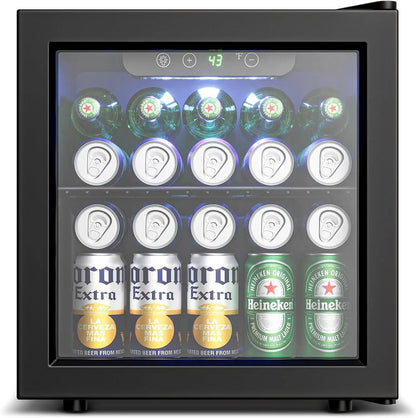 Beverage Refrigerator Cooler 126 Can Mini Fridge Glass Door for Drinks Soda Beer Wine Refrigerator
