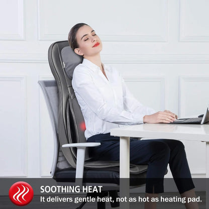 COMFIER Massager Chair with Heat Shiatsu Neck Back Massager Portable with Compress & Rolling Massage Chair Pad for Full Back Neck & Shoulders Full Body Pain