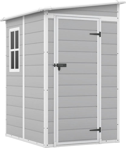 Patiowell 6x4 FT Plastic Outdoor Storage Shed with Floor, Resin Outdoor Storage Shed