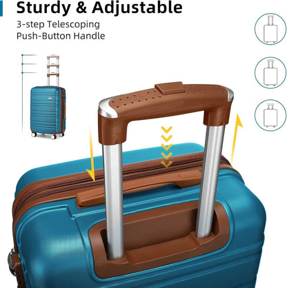 6-piece luggage set, expandable hardshell suitcase set with spinner wheels, lightweight rolling luggage set