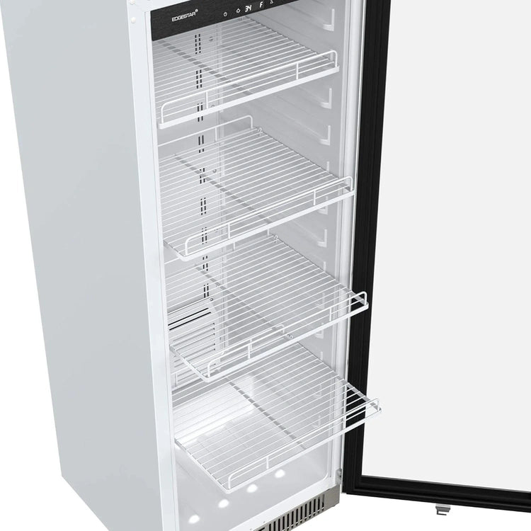22" Wide 10.1 Cu. Ft. Commercial Beverage Merchandiser – Stainless Steel, Temp Alarm, Reversible Door