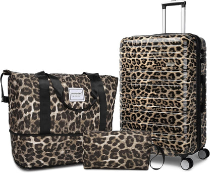 6-piece luggage set, expandable hardshell suitcase set with spinner wheels, lightweight rolling luggage set
