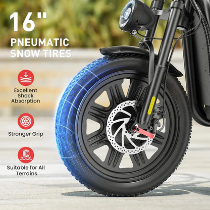 iScooter electric scooter with seat, 37/21 mile range, 28/19/15.6 mph top speed, dual suspension scooter with basket