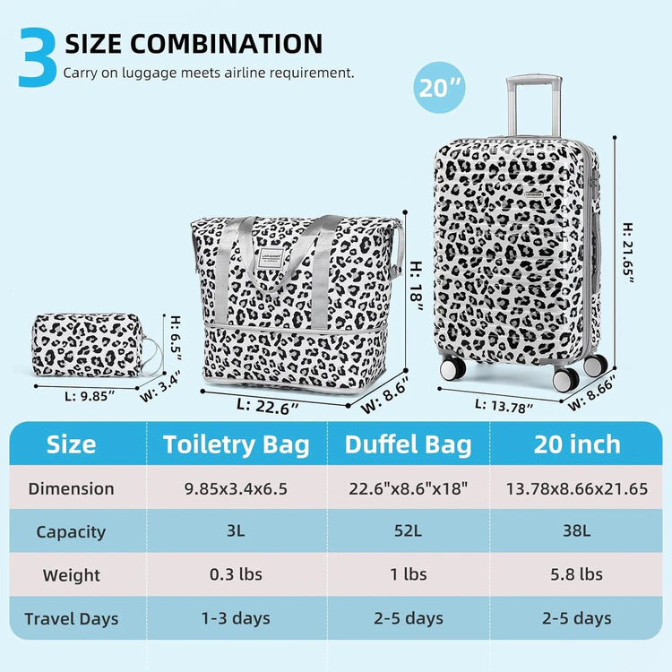6-piece luggage set, expandable hardshell suitcase set with spinner wheels, lightweight rolling luggage set