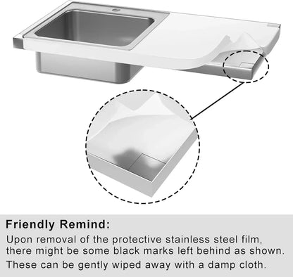 Outdoor Grill Table with Stainless Steel Sink - Metal Grill Cart Kitchen Island