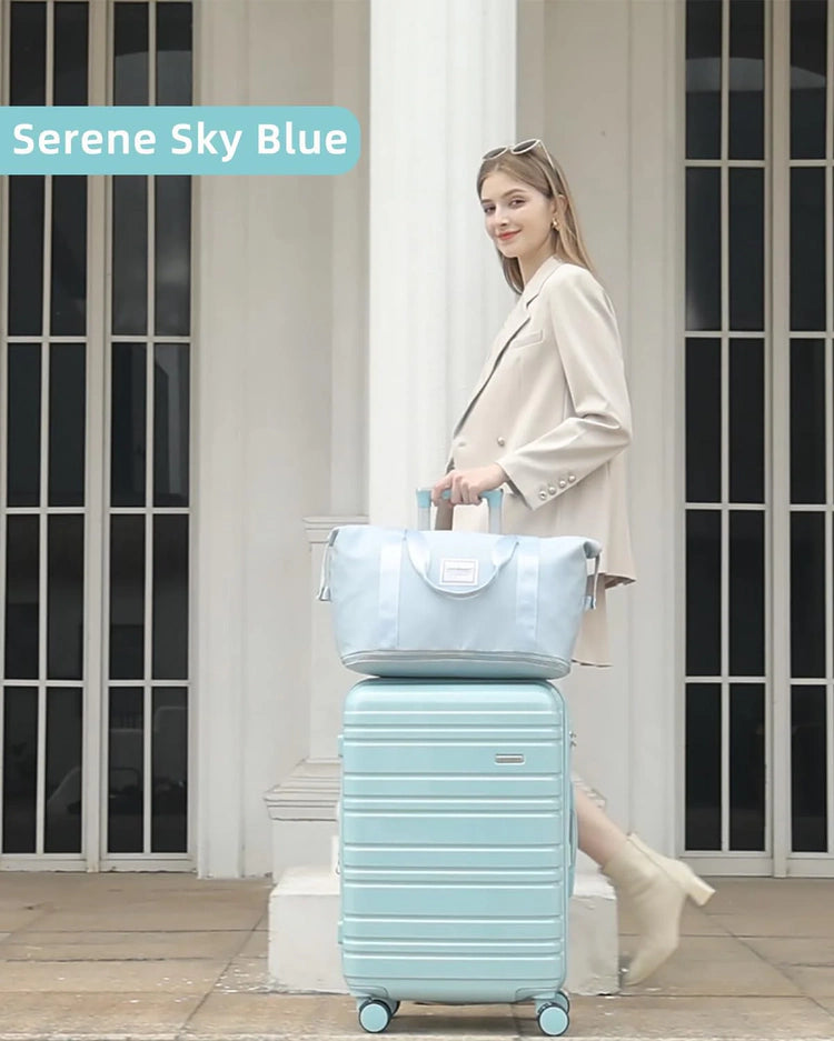 6-piece luggage set, expandable hardshell suitcase set with spinner wheels, lightweight rolling luggage set