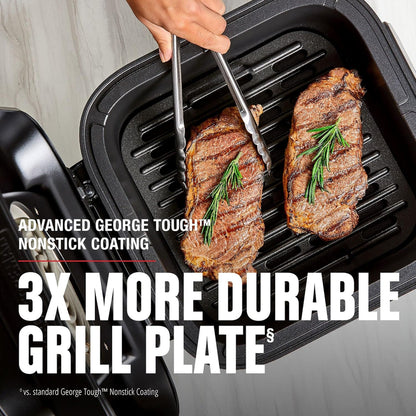 George Foreman Beyond Grill锟?7-in-1 Electric Indoor Grill with Air Fry Technology, MCAFD800D, Black, Large