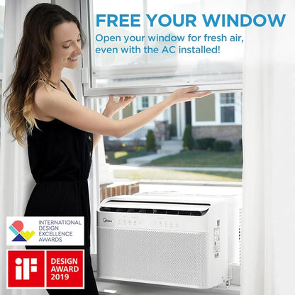 Midea 12,000 BTU U-Shaped Smart Inverter Window Air Conditioner–Cools up to 550 Sq. Ft.