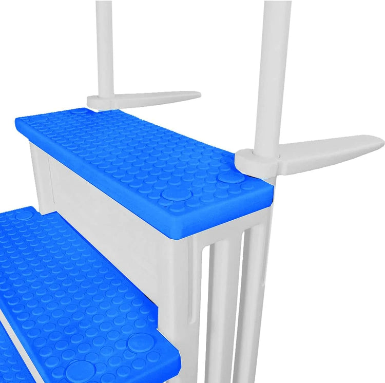 Select Anti-Slip in-Pool Steps | Gray | for Above Ground Swimming Pools | Can Mount to Decks 48" to 54" H | Safety Stairs Capacity Up to 300 lbs