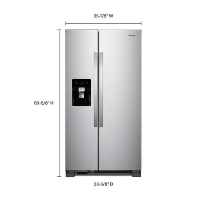 2025 36-Inch Wide Side-By-Side Refrigerator - 24 Cu. ft. Stainless Steel