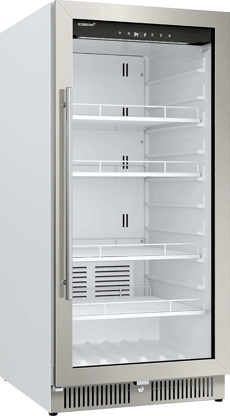22" Wide 10.1 Cu. Ft. Commercial Beverage Merchandiser – Stainless Steel, Temp Alarm, Reversible Door