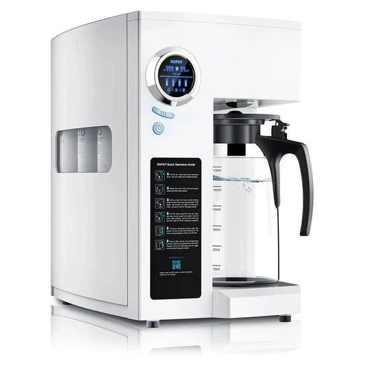 RO100ROPOT-UV Reverse Osmosis System Countertop Water Filter - 6 Stage Purification with UV and Remineralization, Counter RO Filtration, Portable Water Purifier