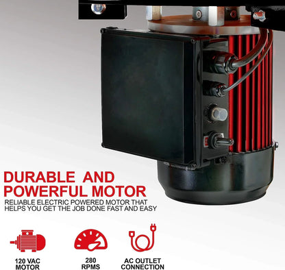 Kitchener Chicken Plucker De-Feather Remover Poultry and Fowl Food Processor Electric Stainless Steel Heavy Duty 1HP 120VAC 280RPM GFCI Connector 92 Soft Fingers 20" Drum Diameter