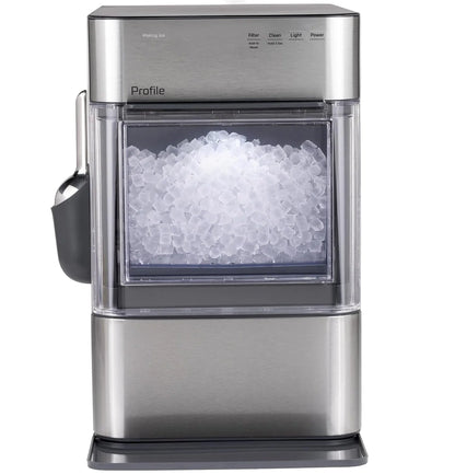 GE Profile Opal 2.0 Ultra Nugget Ice Maker with Scale Inhibiting Filter, Scoop Included, 38 lbs in 24 Hours, Pellet Ice Machine with WiFi & Smart Connected, Stainless Steel