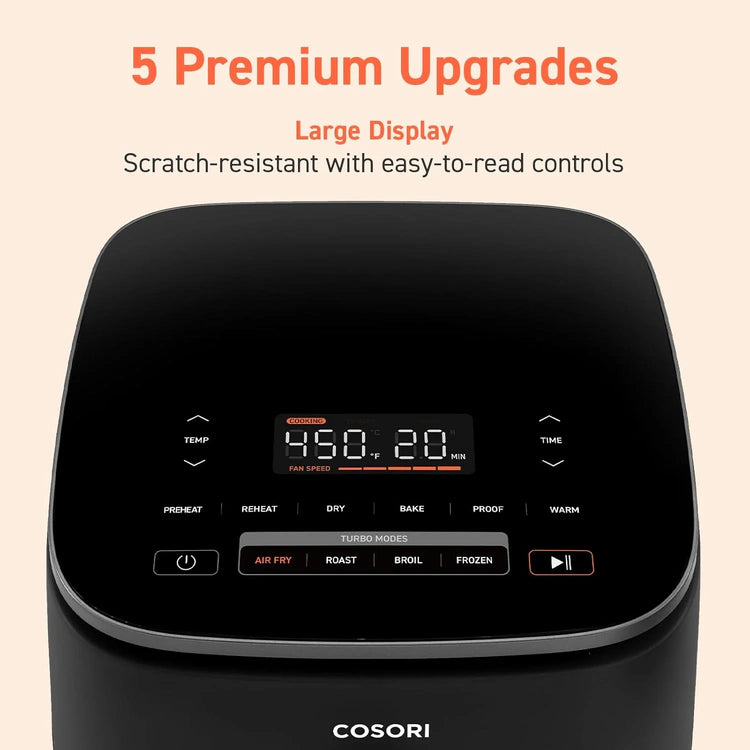 COSORI Air Fryer 9-in-1 Compact & Large 6-Qt Fast Turbo Modes Precise Heat for Even Results