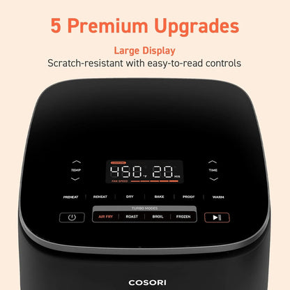 COSORI Air Fryer 9-in-1 Compact & Large 6-Qt Fast Turbo Modes Precise Heat for Even Results